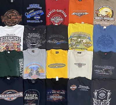 Vintage Harley Davidson Biker T Shirt Lot Of 20 New Era 90s 2000s Sizes 2XL N Up • $202.50