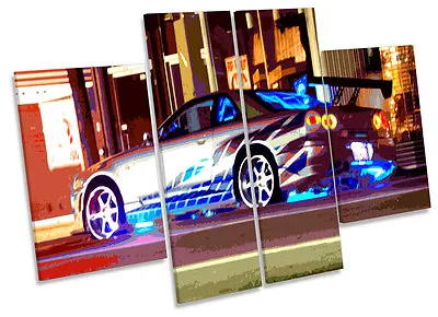 The Fast And Furious Car CANVAS WALL ART MULTI Panel Print Picture • £55.99