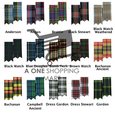 Kilt Flashes Scottish Highland Multi Colors Tartan Comes Heavy Buckle & Garter • £9.50