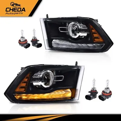 Fit For 2013-2018 Dodge Ram 1500 2500 3500 Black Projector Headlights W/ LED DRL • $144.80