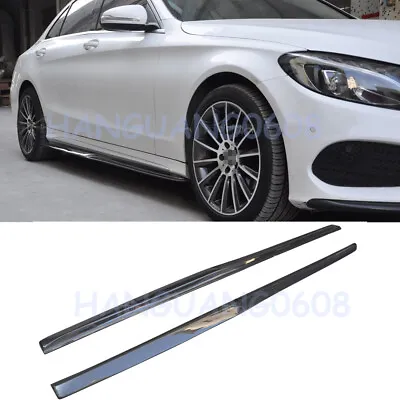 For Mercedes Benz W205 C63 AMG C-Class PSM Style Carbon Fiber Side Skirt Lip • $399