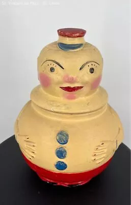 Vintage 1920’s American Bisque Roly Poly Captain Jelly Brownie Cookie Jar • $50.99