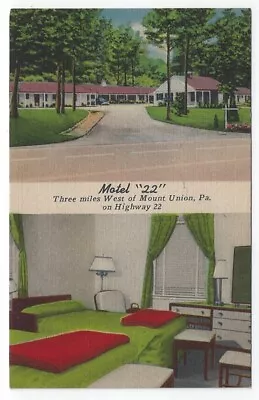 (2) Diff.  Mt. Union Pennsylvania  Vintage Postcard Views Of Motel  22  • $4