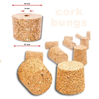 £4.69 • Buy NATURAL CORK BUNGS For Home Brew Made Wine Beer Fit Demijohn Bottle All Sizes 