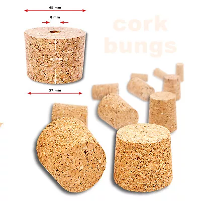 NATURAL CORK BUNGS For Home Brew Made Wine Beer Fit Demijohn Bottle All Sizes  • £1.29