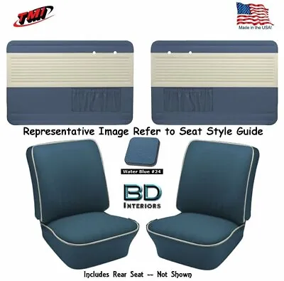 1965-66 VW Bug OEM Door Panel & Upholstery Cover Kit Sedan - Water Blue • $969.41