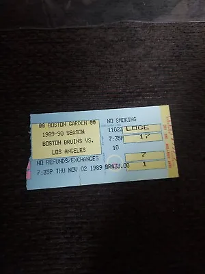 Bruins At LA Kings Nov 2 1989 Ticket Stub Neely 2 Goals Gretzky No Points • $12