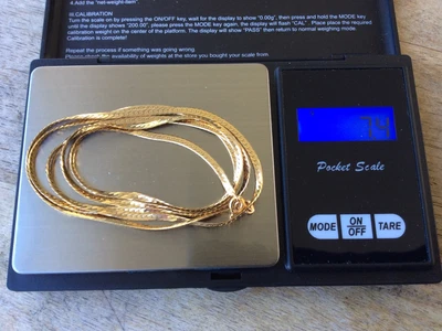 £265.79 • Buy 14kt Gold Mom Herringbone CHAIN Necklace 30”  7.4 Grams-2.34 Mm Estate Not Scrap