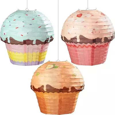 12 Inches Cupcake Hanging Paper Lanterns Donut Party...  • $25.88