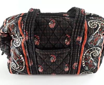 Vera Bradley Shoulder Bag Paisley Houndstooth Brown Red W Card Holder Quilted • $17.85