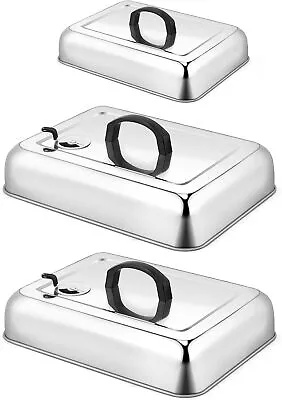 3pcs Basting Cover For Griddle Large 13  & 9  Rectangular Cheese Melting Dome Wi • $33.14