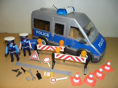 PLAYMOBIL POLICE VAN 9236 Complete (Lights+SoundsMini BusFigures+Accessories) • £14.99