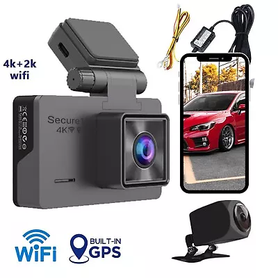$214 • Buy Secure1st 4K Car Dash Camera Front & Rear Wifi GPS 24hr Camera Driving Recorder