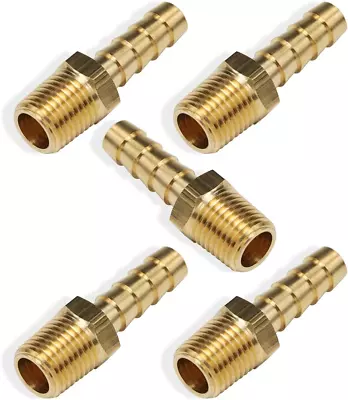 Boeray 5Pcs Brass Hose Barb Fittings 5/16 Inch Barb To 1/4 Inch Male NPT Thread  • $11.83