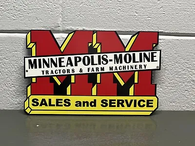 MM Minneapolis Moline Thick Metal Diecut Sign Farm Tractor Diesel Gas Oil Truck • $89.99