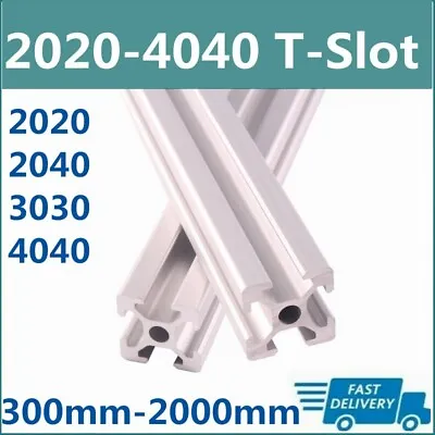 2Pcs T-Slot Aluminum Profile 300mm~2000mm 2020 3030 4040 2040 Extrusion Anodized • $17.99