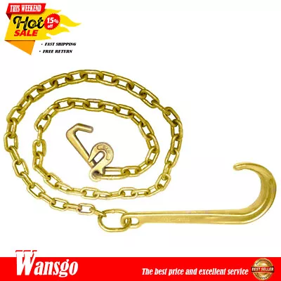 5/16 X 10' Ft Grade 70 Tow Chain 15  J Hook RJT Cluster Hook Recovery Wrecker • $38.50