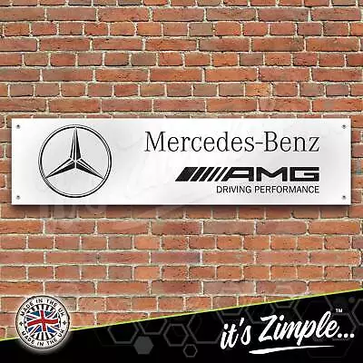 Mercedes Benz AMG Banner Garage Workshop Sign Printed PVC Trackside Display • $14.20