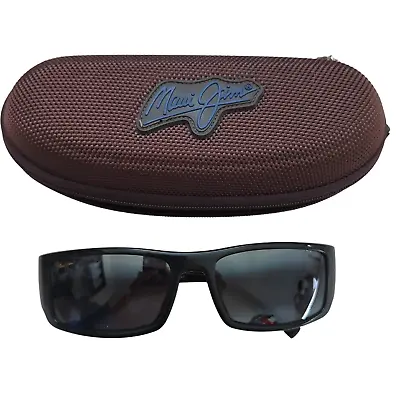 Maui Jim Men's Sunglasses And Case Akamai MJ212-02 Polarized Black Rectangular • $279.99