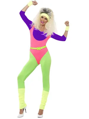 80's Work Out Retro Gym Work Out Physical Fitness Woman Fancy Dress Costume • $67.95
