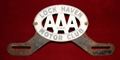 AAA - Automobile Club Badge License Plate Topper - Lock Haven PA. - PMF • $59.95