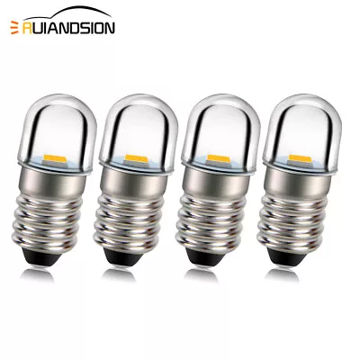 4X E10 2835 LED 12V Car Interior Dome Dash Light Screw Fit Bulb Lamp Warm White • $3.91