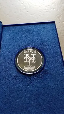 1990 Mlb Cooperstown Ny Giants Silver Coin + Case • $60