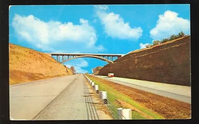 1955 Posted - Oak Harbor Ohio Skyline Or Arch Bridge Ohio Turnpike (OmiscOH9 • $3.99