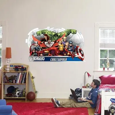 The Avengers Marvel CUSTOM PERSONALIZED NAME Decal WALL STICKER Decor Art FS • £17.34