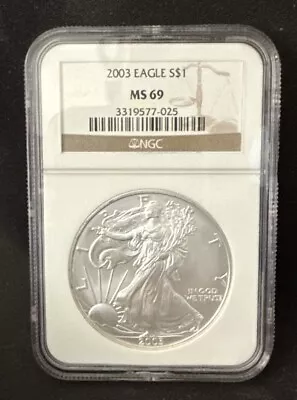 2003 $1 American Silver Eagle NGC MS 69 577-025 • $32