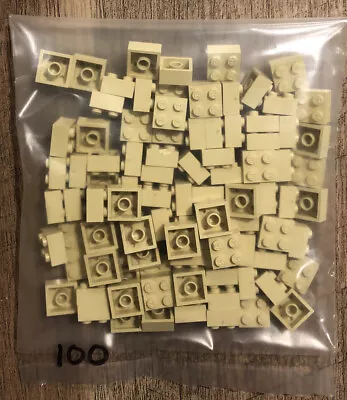 100 Pcs LEGO MODULEX 2x2 Tan Brick Architecture Model Building Vintage • $49.95