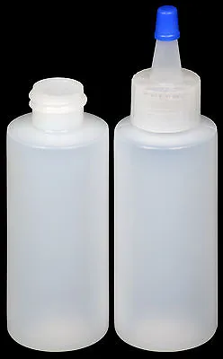 Plastic Spout Lid Dropper/Applicator Bottle W/Blue Overcap 2-oz. 25-Pack New • $3.99