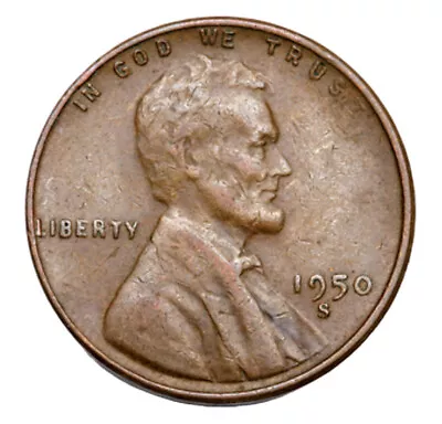 1950-S Lincoln Wheat Cent “Best Value On EBay “ Free Shipping W/Tracking • $2.84