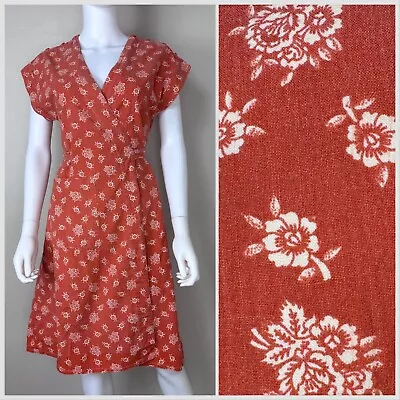 Vintage 1970s Cotton Floral Wrap Dress India Imports Of Rhode Island 70s Indian • $65