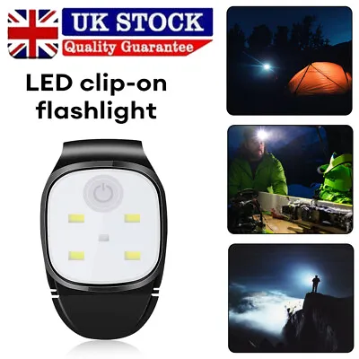 Clip On Cap Light Hat Lamp Head Torch Headlamp Headlight Fishing Hiking Camping • £9.88