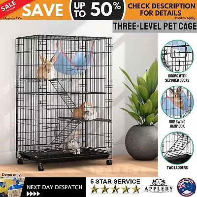 Ferret Bird Cage Cat Budgie Hamster Rat Large Cages On Wheels Pet Aviary • $97.98