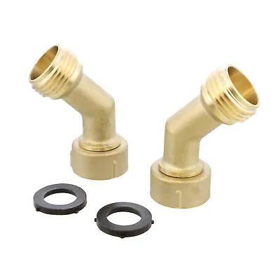 Dumble 45 Degree Garden Hose Elbow Fitting Hose Connector 2-Pack With 4 Washers • $11.99