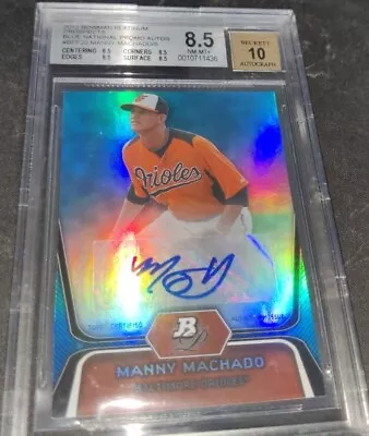 2012 Bowman Platinum Prospects Blue Promo BPP23 Manny Machado RC AUTO /5 BGS 8.5 • $399.99