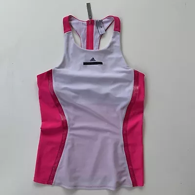 Adidas Stella McCartney Women’s Small Pink/White Tank Top Scoop Neck Activewear • $22.99