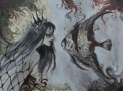 £75 • Buy Original Mermaids “Serene” Acrylic Painting On Canvas Part 3