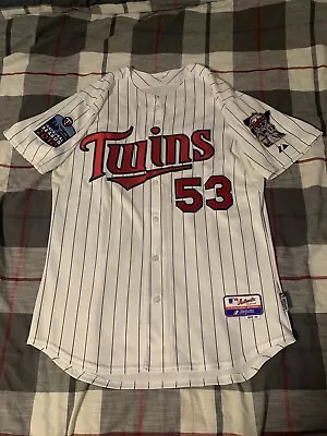 Majestic Minnesota Twins #53 Nick Blackburn Jersey Size 44 Pinstripe 2010 Patch • $175