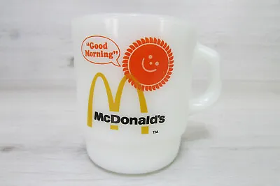 Vintage McDonald’s Fire King Milk Glass Coffee Mug “Good Morning” Anchor Hocking • $14.25