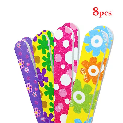 Nail File Emery Boards Manicure Pedicure Tool Double Sided Files 8Pcs Manicure • $6.25