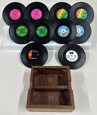 Nostalgic Vintage Vinyl Record Drink Coasters Set Of Ten/Duplicates Bar/Mancave • $11.95