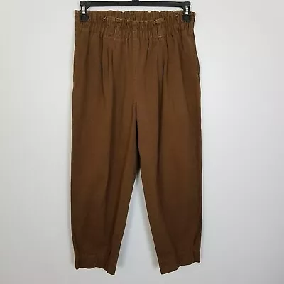 Vintage GITANO 80s 90s Elastic Waist High Rise Tapered Brown Pants ~ Size Medium • $22.93