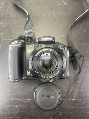 Canon PowerShot S5 IS 8.0MP 12x Optical Zoom Digital Camera Black 1GB SD CARD • $60