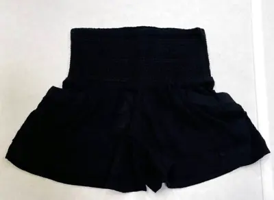 Anthropologie Womens Shirred The Kaveri Smocked High-Waisted Shorts Black Small • $23.99