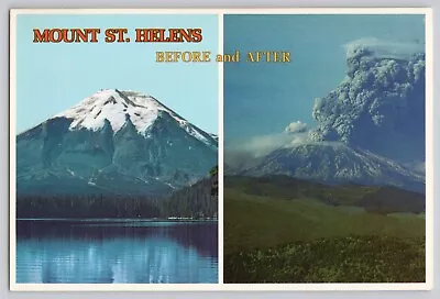 Mt St. Helens Before And After  Volcano Eruption 1980 Washington Postcard B10099 • $6.99