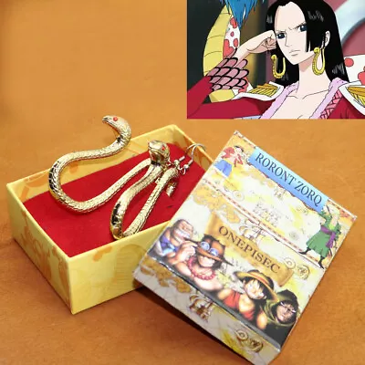 Anime One Piece Boa Hancock Snake Earring Cosplay Golden New With Box • $15.99