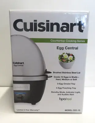 Cuisinart CEC-10 Egg Central Egg Cooker & Poacher In Brushed Stainless Steel NEW • $37.99